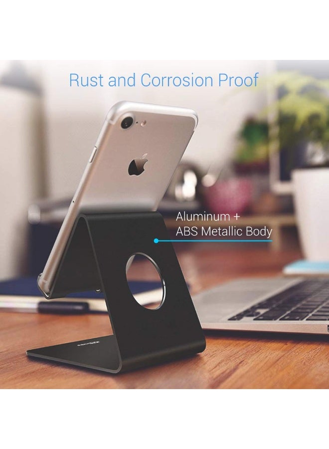 بورترونيكس Portronics MODESK Universal Mobile Holder Stand with Metal Body, Anti Skid Design, Light Weight for All Smartphones, Tablets, Kindle, iPad(Black) - Image 4